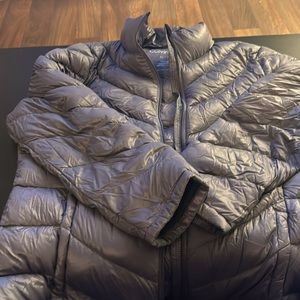 Gray Calvin Klein lightweight premium down packable jacket